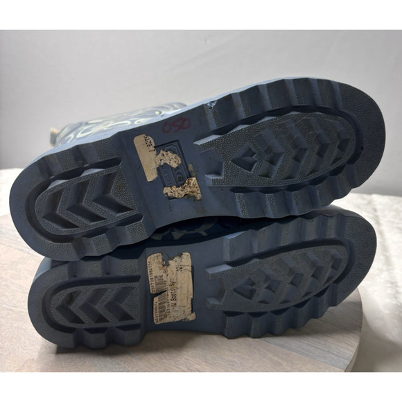 Coach Paisley Womens Rubber Pull On Tall Rain Boots Blue All Over Logo Sz 7m - Picture 8 of 11